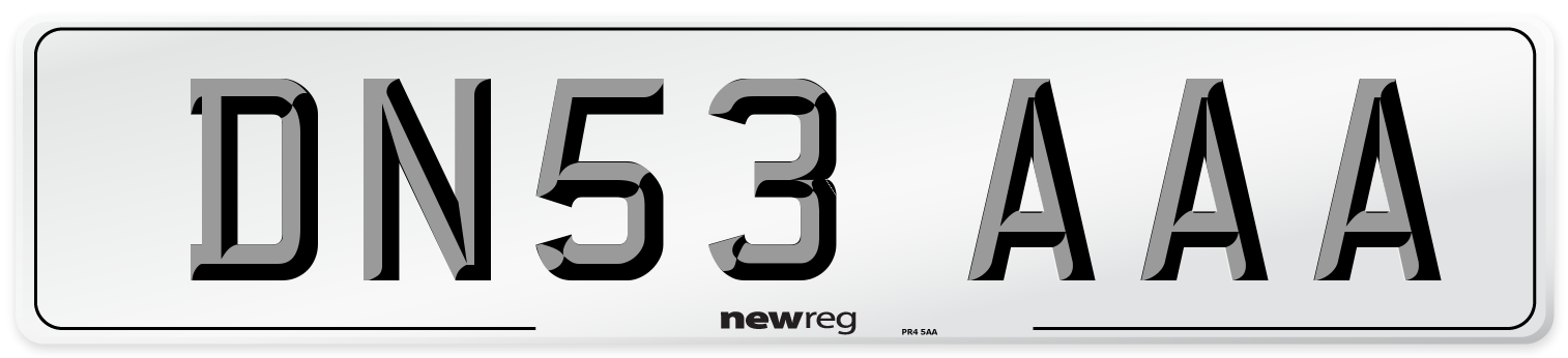 DN53 AAA Number Plate from New Reg